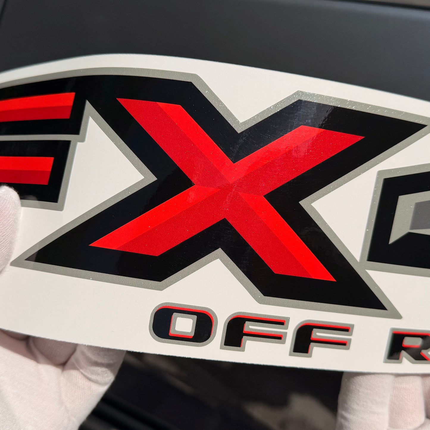 GOLD HOOK FX4 Off Road Decals Compatible with Ford F-150 F-250 F-350 — Black & Red, Premium, Peel & Stick, or Diamond Series, 16.5" x 4.3", Set of 2