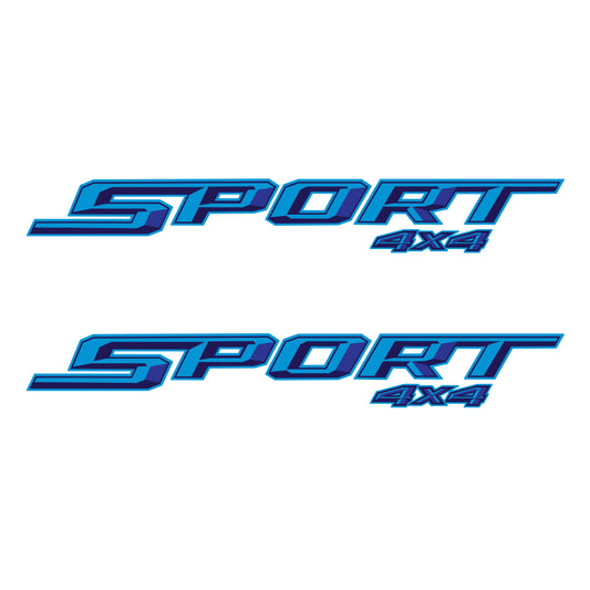 Sport 4x4 Blue Metallic Bedside Decal - Ford F-150 XLT 2021-2026 - Set of 2