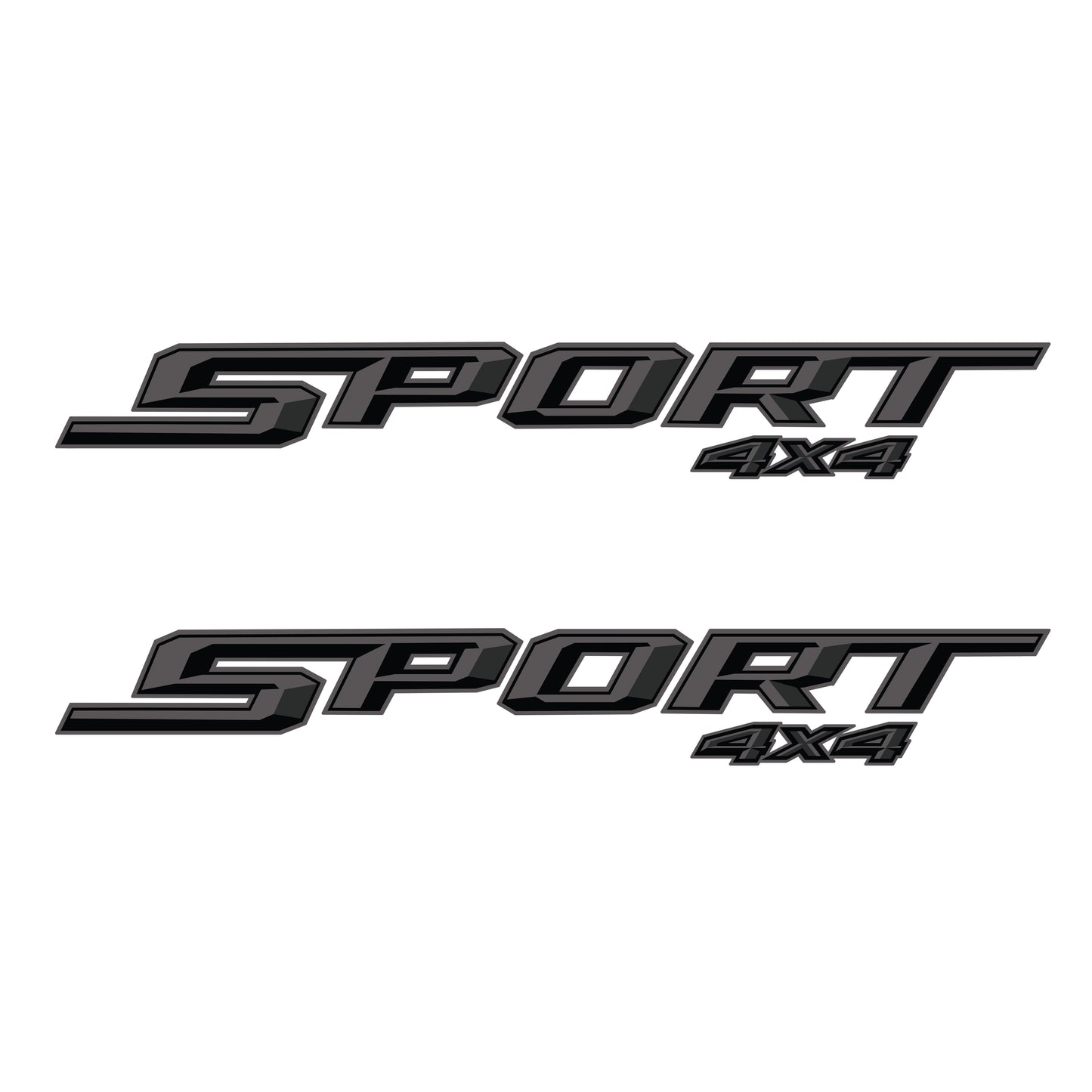 Sport 4x4 Charcoal Metallic Bedside Decal - Ford F-150 XLT 2021-2026 - Set of 2