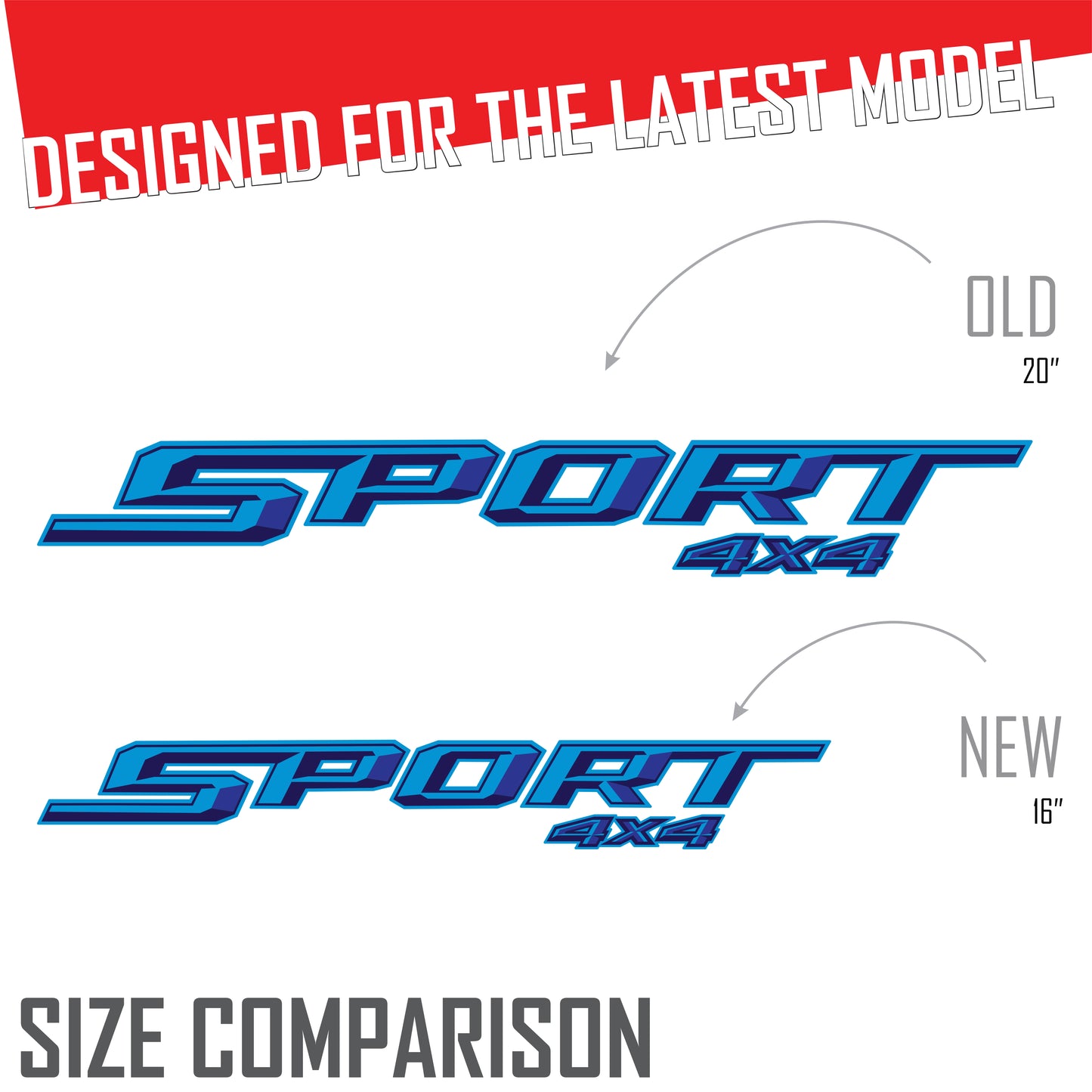 Sport 4x4 Blue Metallic Bedside Decal - Ford F-150 XLT 2021-2026 - Set of 2