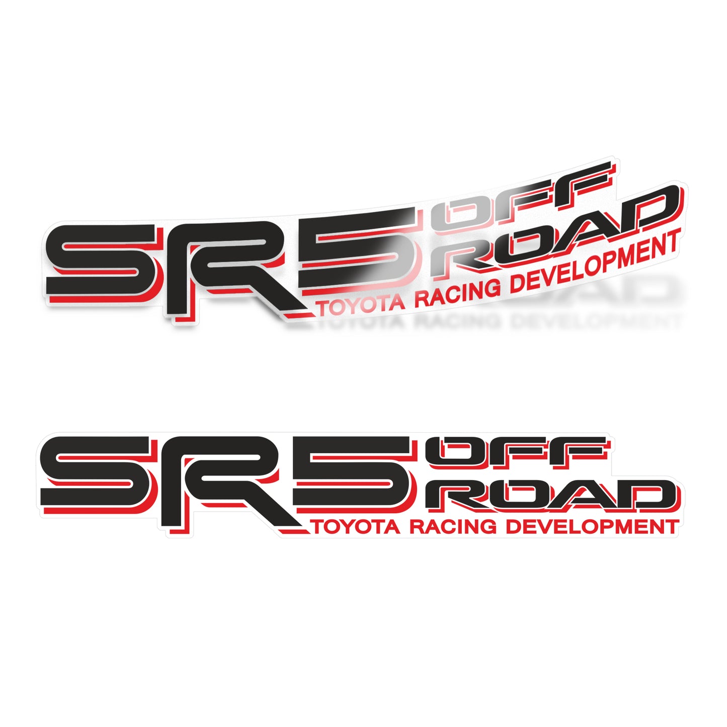 SR5 Off Road Decals, Replacement Stickers, Compatible with Toyota Tacoma, Clear Background Series, Black/Red, Matte Finish