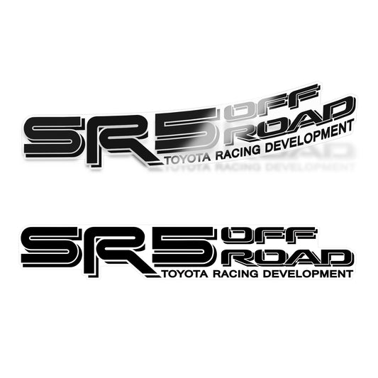 SR5 Off Road Decals, Replacement Stickers, Compatible with Toyota Tacoma, Clear Background Series, Black, Matte Finish