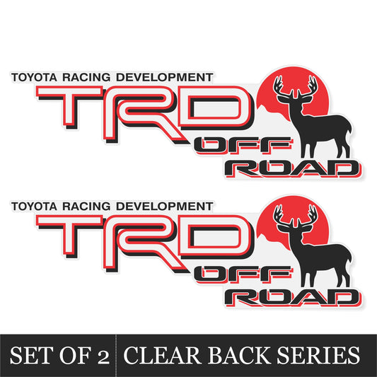 Trd Off Road Deer Decals, Replacement Stickers, Compatible with Toyota Tacoma, Clear Background Series, Matte Finish