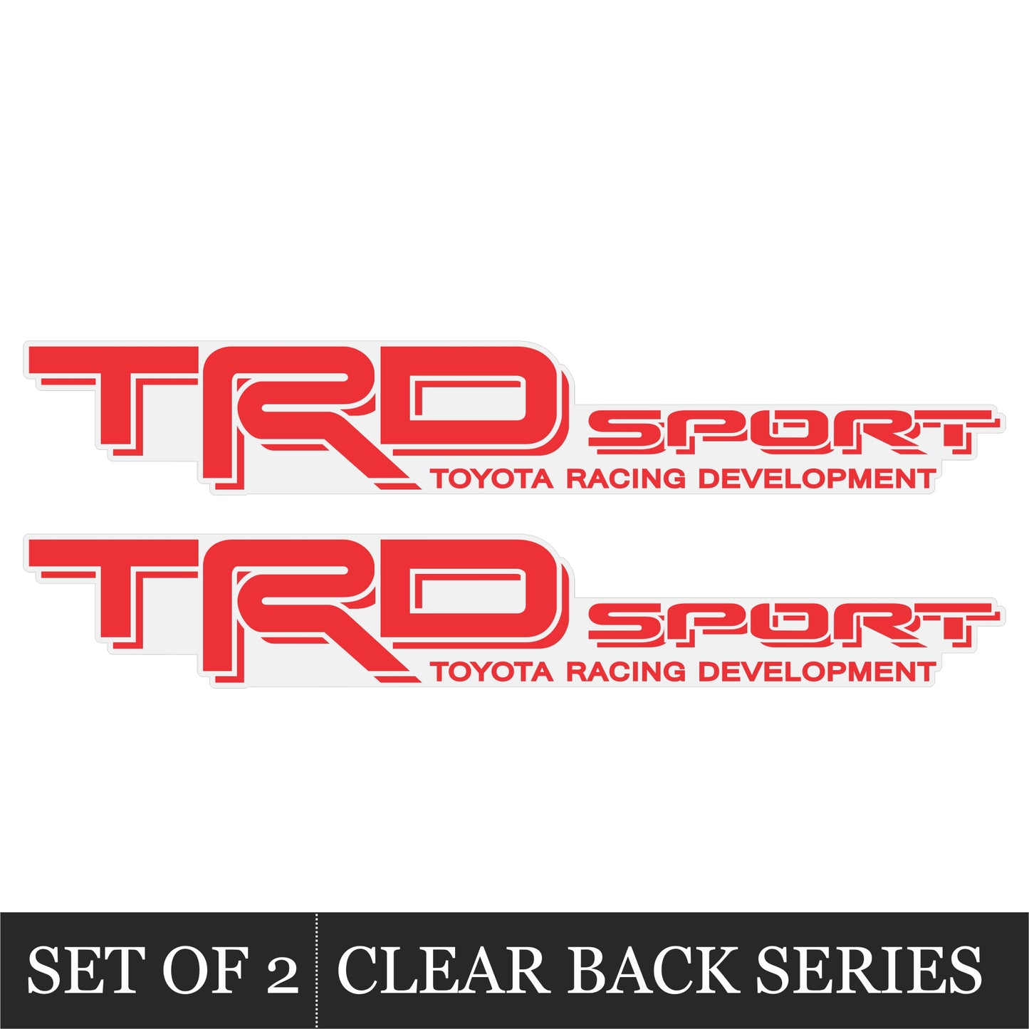 Trd Off Road Decals, Replacement Stickers, Compatible with Toyota Tacoma, Clear Background Series, Red, Matte Finish