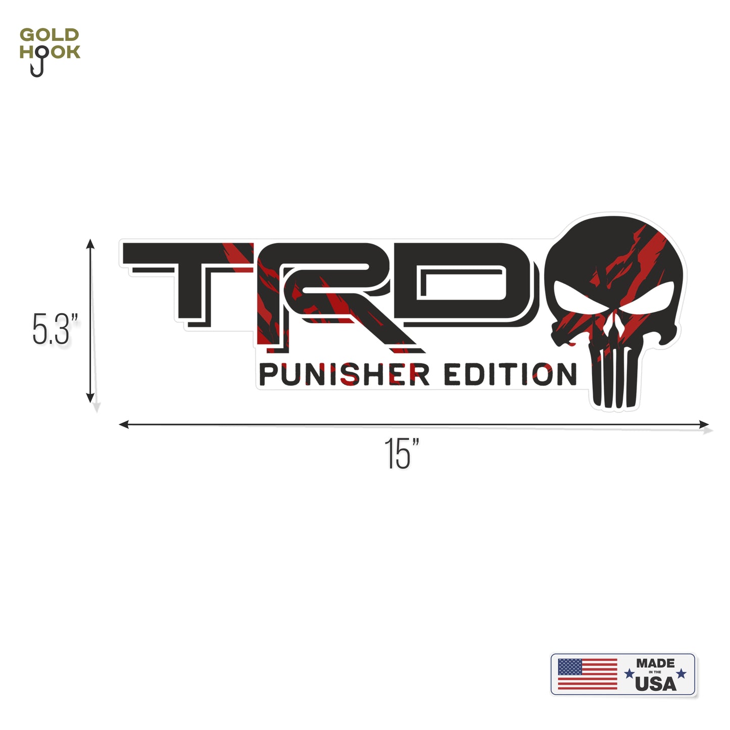 Trd Decals and Stickers, Punisher Edition, Clear Background Series, Matte Finish