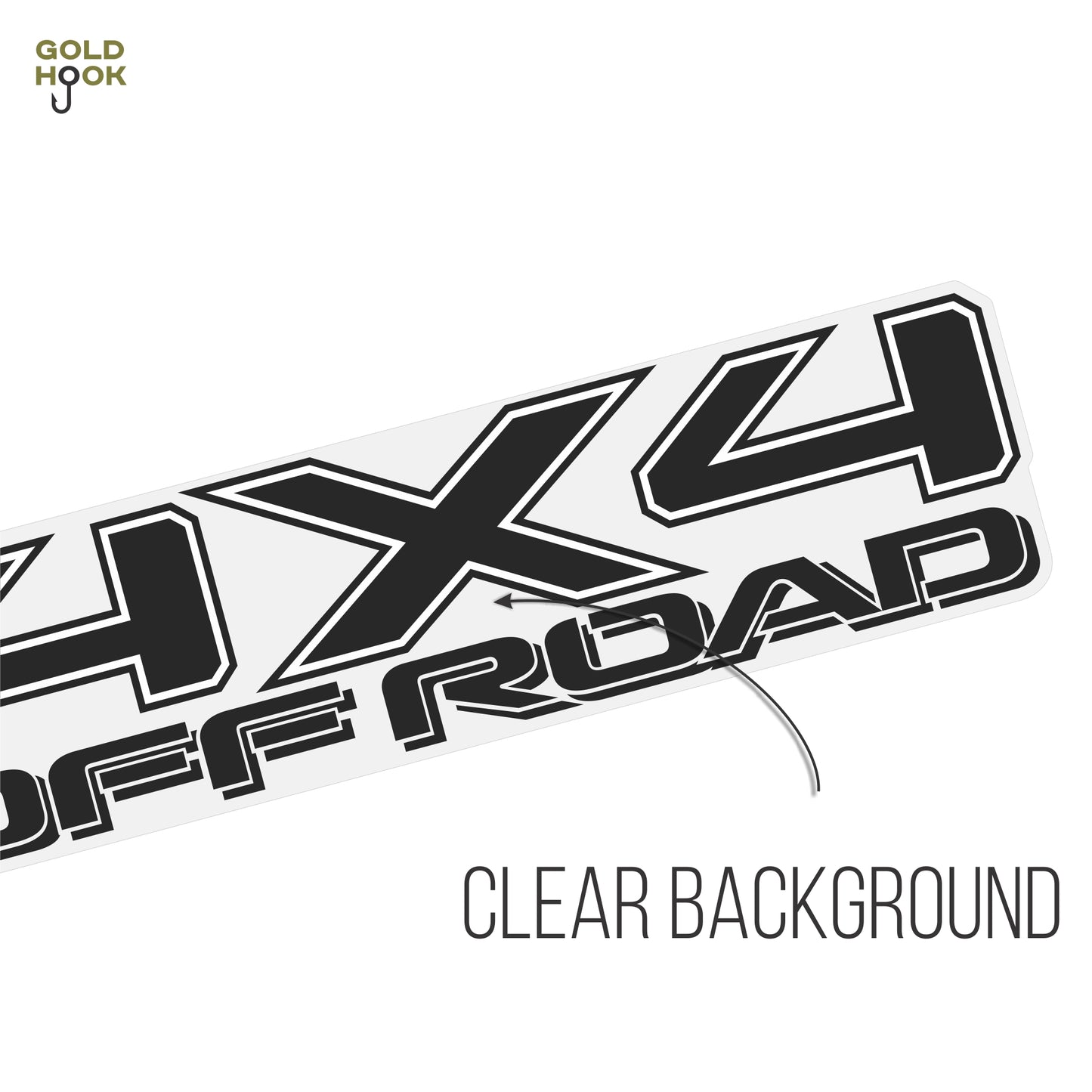 Trd 4x4 Off Road Decals, Replacement Stickers, Compatible with Toyota Tacoma, Clear Background Series, Black, Matte Finish