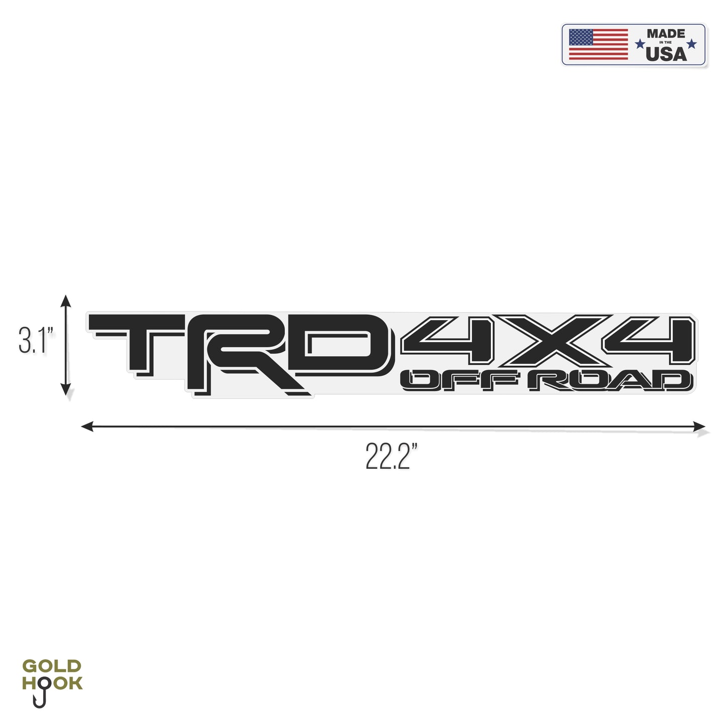 Trd 4x4 Off Road Decals, Replacement Stickers, Compatible with Toyota Tacoma, Clear Background Series, Black, Matte Finish