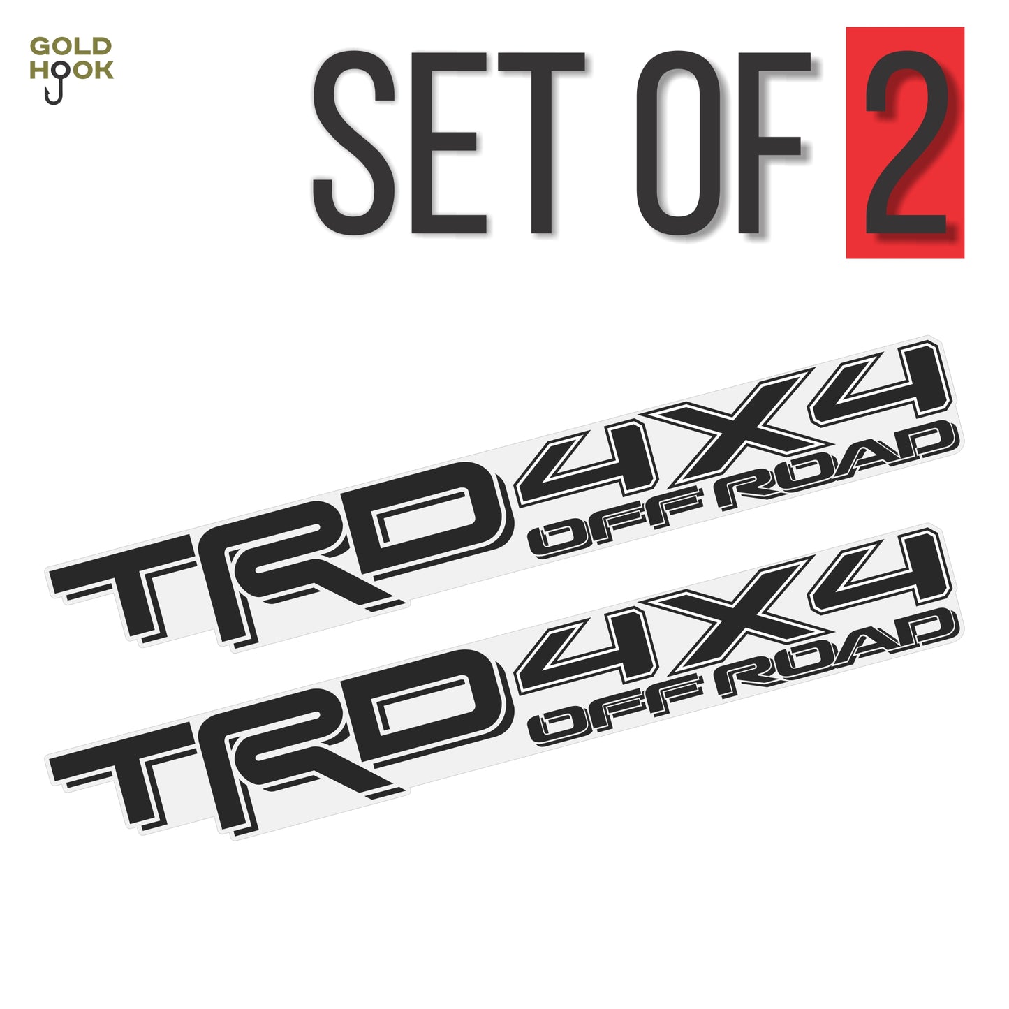 Trd 4x4 Off Road Decals, Replacement Stickers, Compatible with Toyota Tacoma, Clear Background Series, Black, Matte Finish