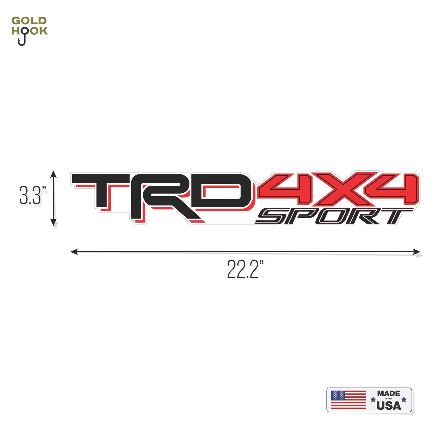 Trd 4x4 Sport decals, Compatible with Toyota Tacoma, Clear Background Series (Black, Red and Matte Finish)