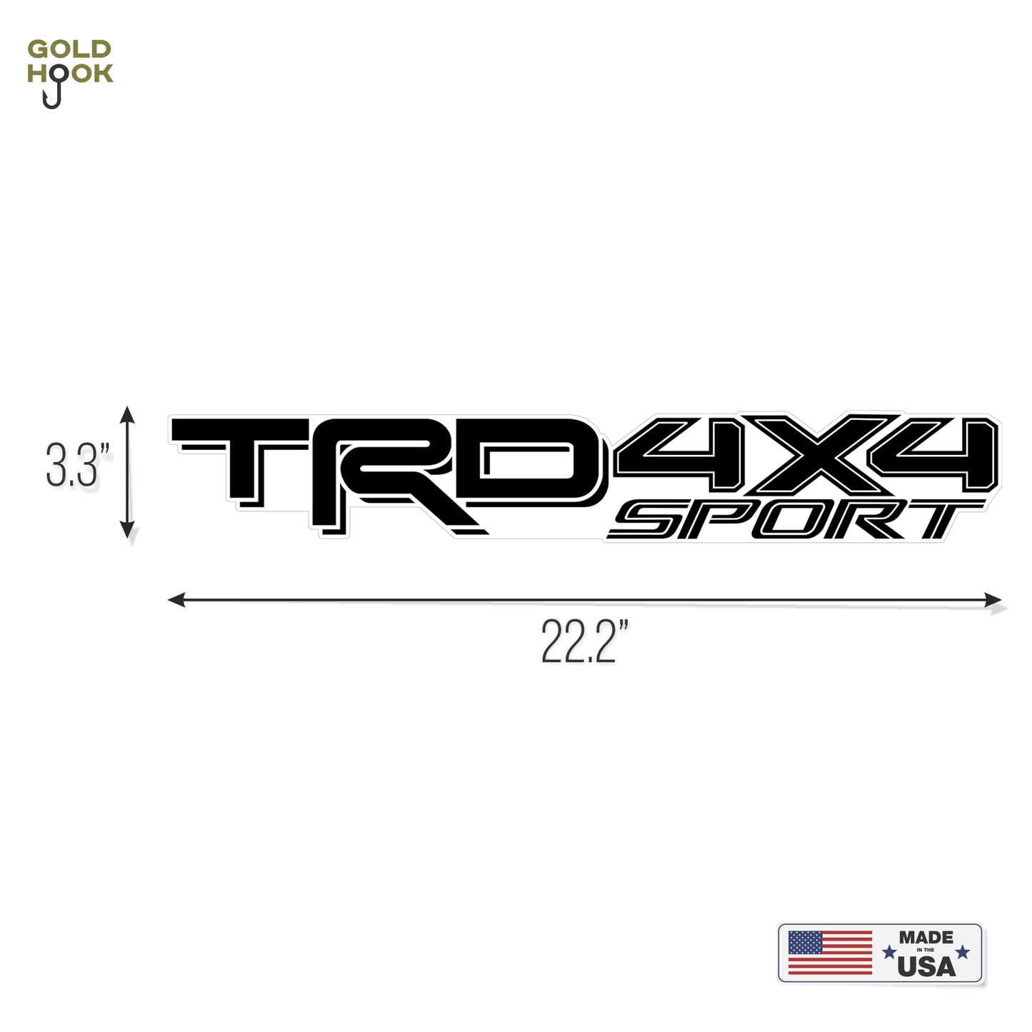 Trd 4x4 Sport decals, Compatible with Toyota Tacoma, Clear Background Series (Black and Matte Finish)