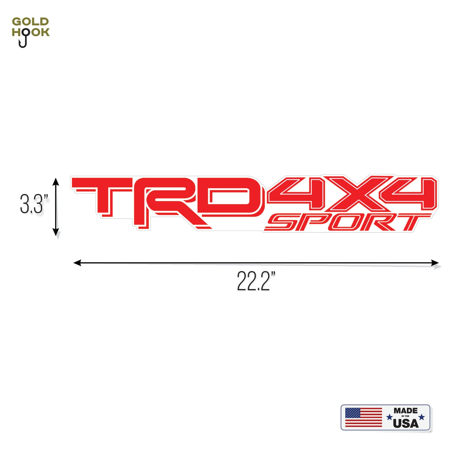 Trd 4x4 Sport decals, Compatible with Toyota Tacoma, Clear Background Series (Red and Matte Finish)