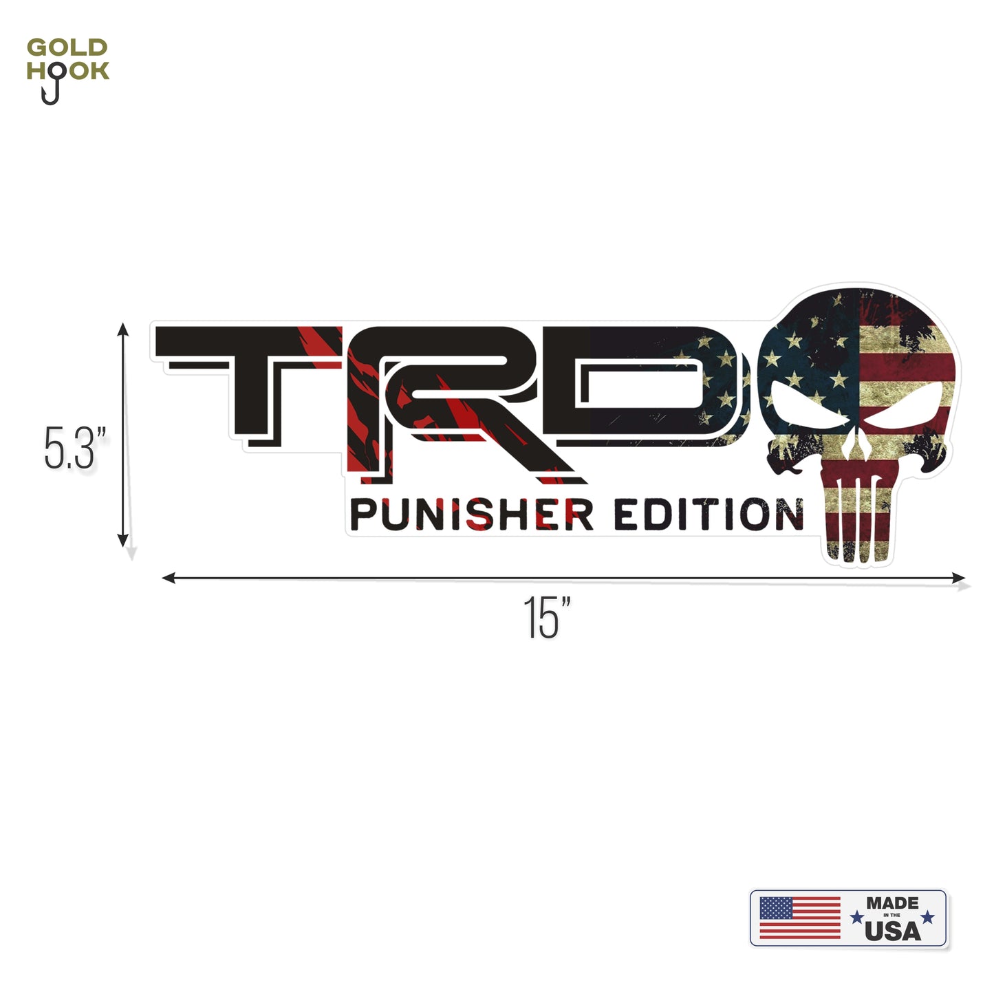 Trd Stickers, Bedside Decals for Truck, Skull American Flag, Clear Background Series, Matte Finish