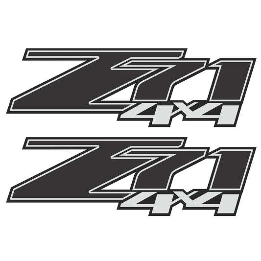 z71 4x4 Decals, Bedside Sticker for Chevy Truck (2007-2013) 1500 2500 HD, Premium Series (Black, Metallic Finish)