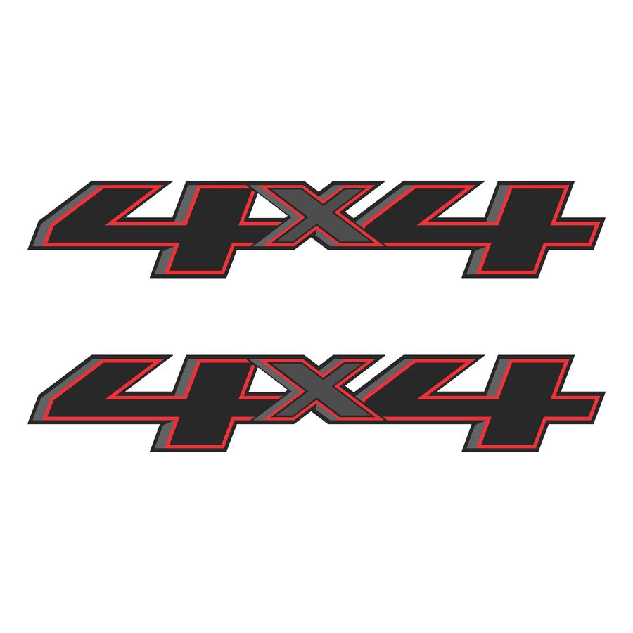 4x4 Decals for Chevrolet Silverado 1500 2014–2017 · Black · Premium · Product photo
