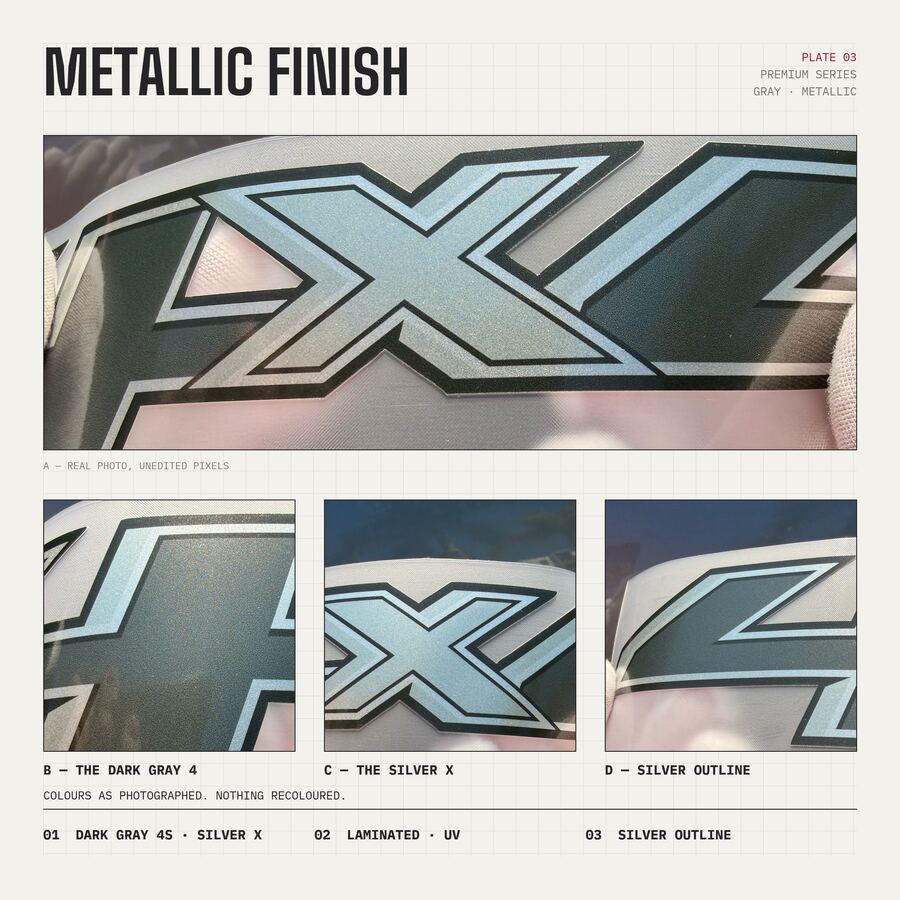 4x4 Decals for Chevrolet Silverado 1500 2014–2017 · Gray · Premium · Finish close-up