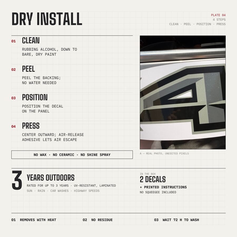 4x4 Decals for Ford F-150 2015–2020 · Black Red · Diamond · Dry install