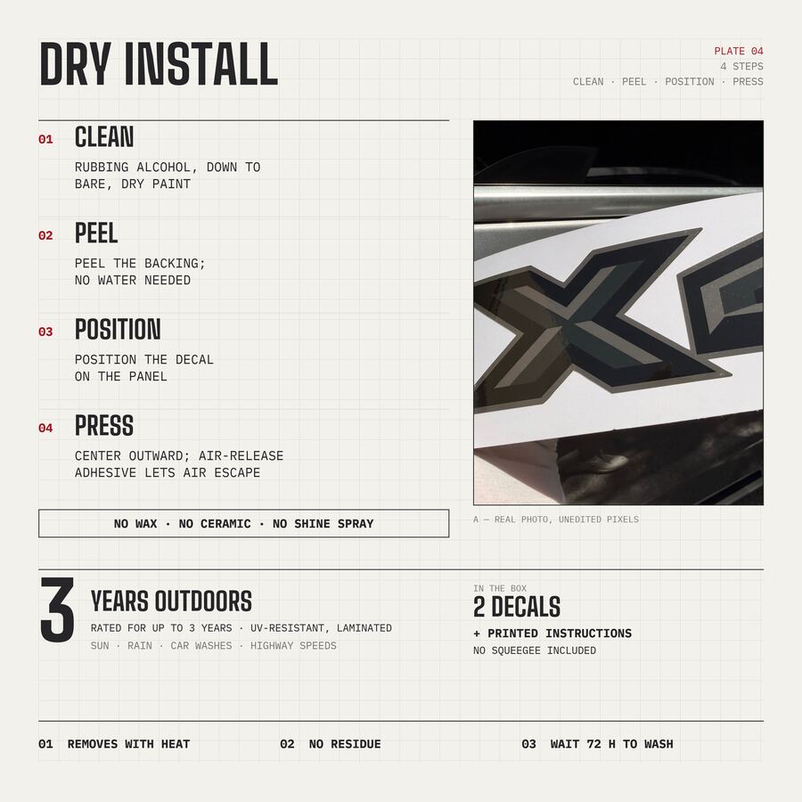 4x4 Decals for Ford F-150 2015–2020 · Charcoal · Diamond · Dry install