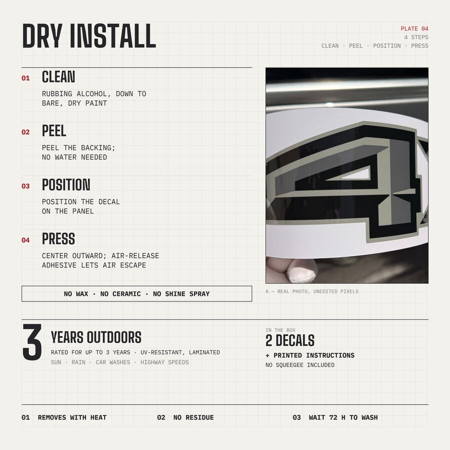 4x4 Decals for Ford F-150 2015–2020 · Gray · Diamond · Dry install