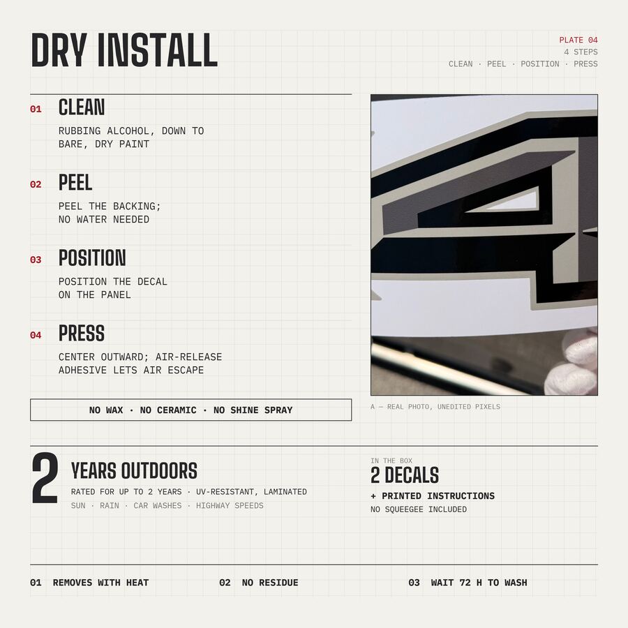 4x4 Decals for Ford F-150 2015–2020 · Gray · Peel & Stick · Dry install