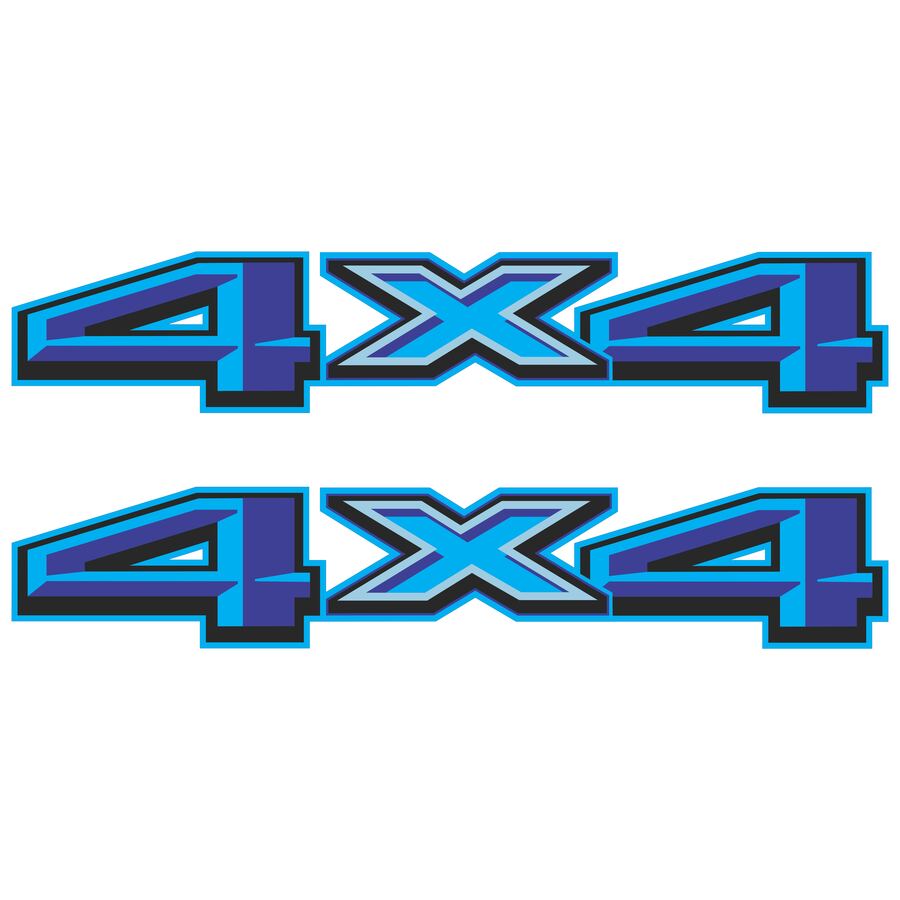 4x4 Decals for Ford F-150 2021–2026 · Blue · Premium · Product photo