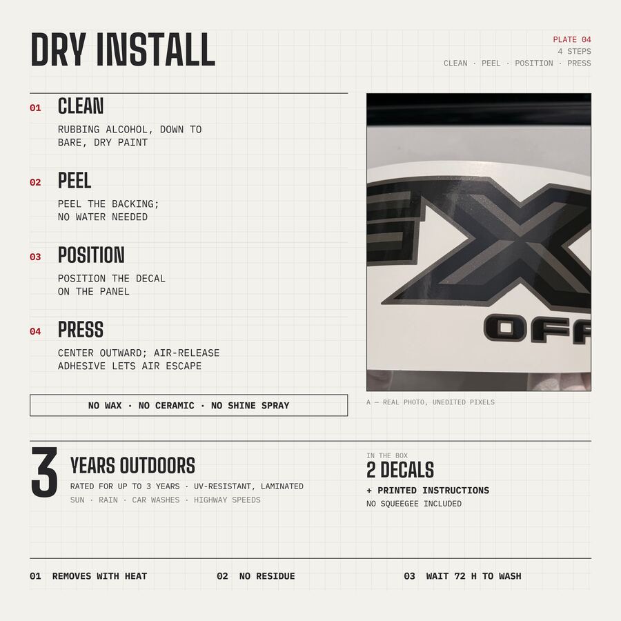 FX4 Off Road Decals for Ford F-150 2015–2020 · Charcoal · Diamond · Dry install