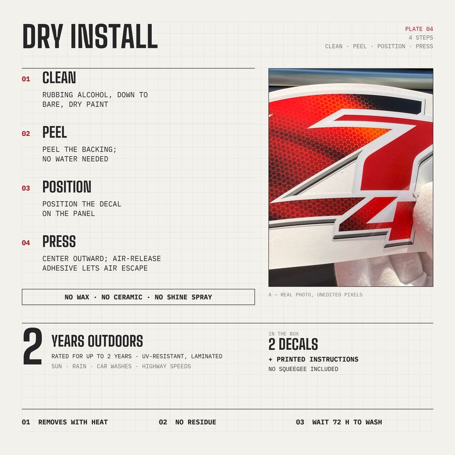 Z71 4x4 Decals for Chevrolet Silverado HD & GMC Sierra 2007–2014 · Red Honeycomb · Peel & Stick · Dry install