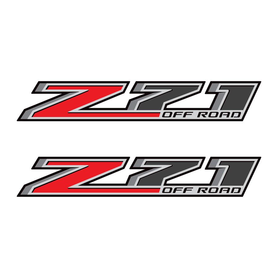 Z71 Off Road Decals for Chevrolet Silverado 1500 2014–2020 · Black Red · Premium · Product photo