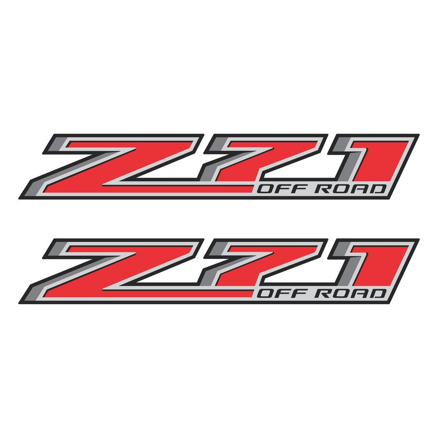 Z71 Off Road Decals for Chevrolet Silverado 1500 2014–2020 · Red · Premium · Product photo